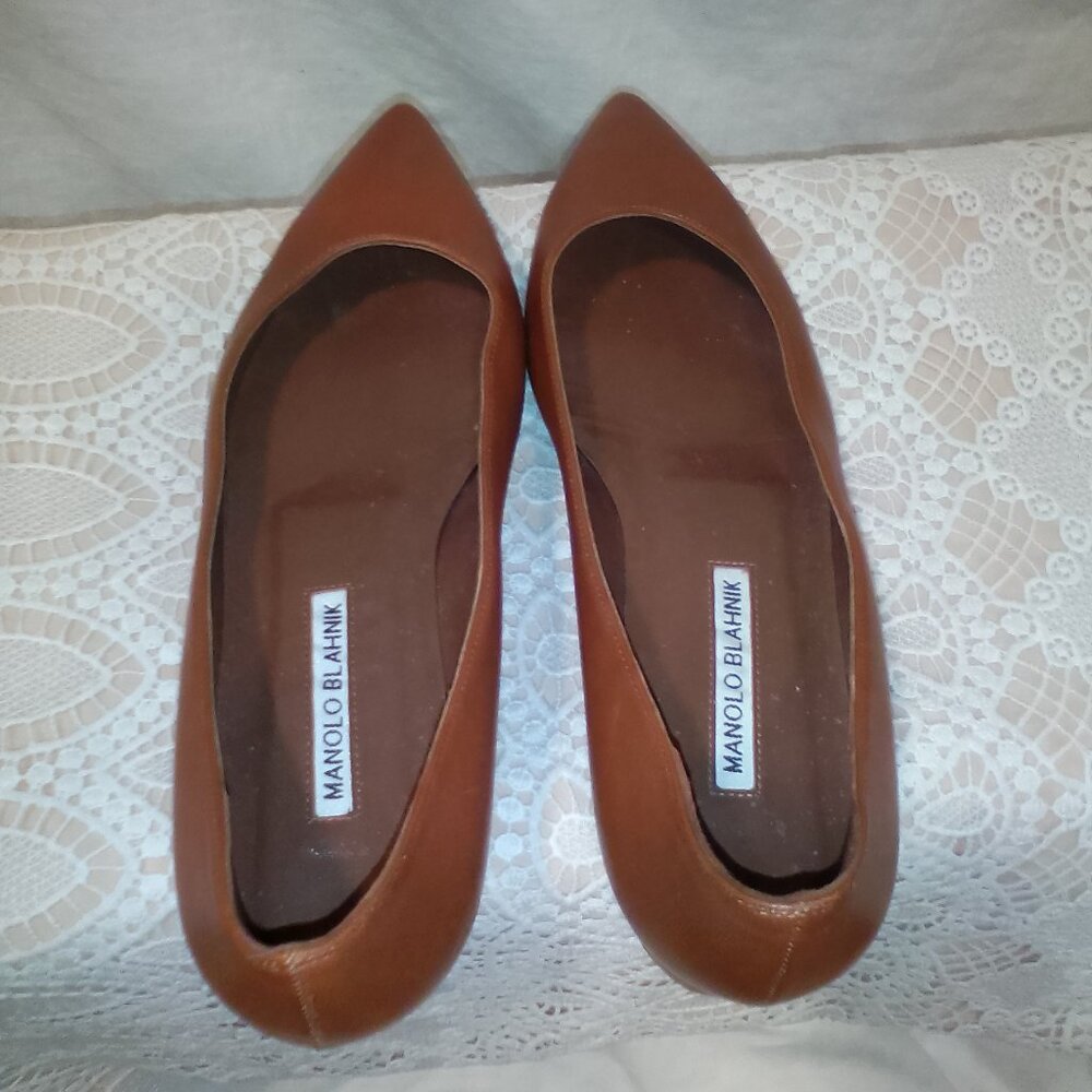 Vintage Manolo Blahnik Brown Leather Shoes